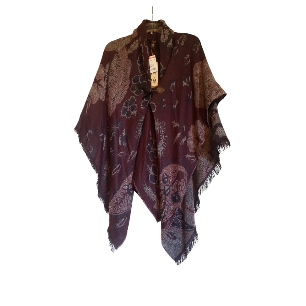 Altare floral knit poncho